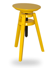tabouret-vis-contemporain-laque jaune