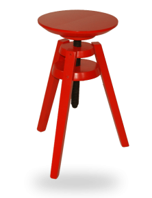 tabouret-vis-contemporain-laque rouge