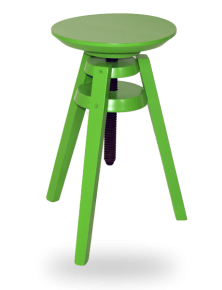 tabouret-vis-contemporain-laque verte