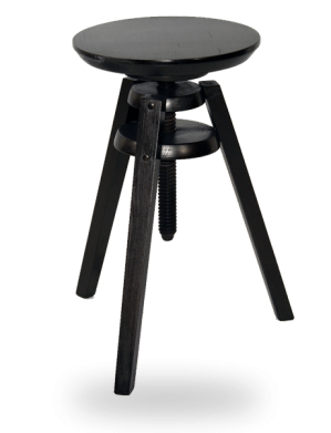 Tabouret  contemporain à vis "Teinte Wengé"