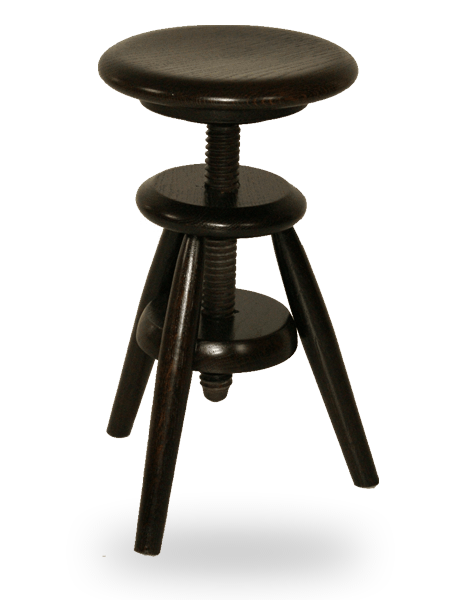 Tabouret en bois massif noir 45x55cm